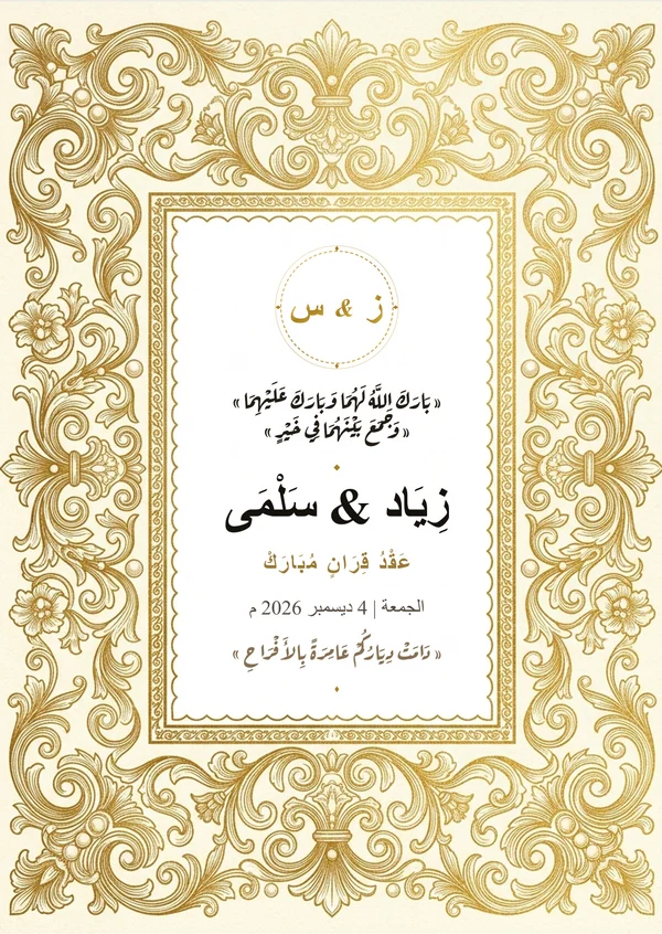 كارت الباروك الذهبي الملكي (زياد & سلمى)