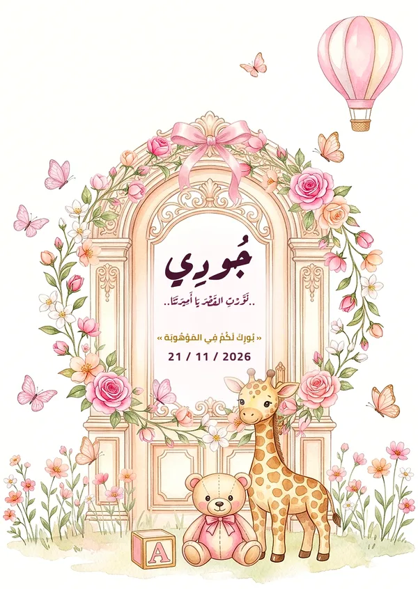 كارت القوس الفيكتوري والورد الملكي