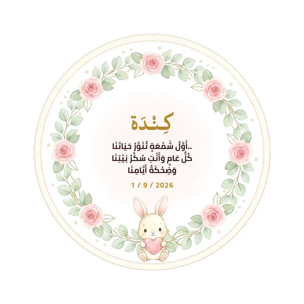 كارت طوق الورد الزهري